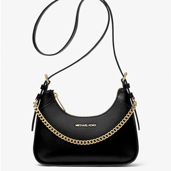 Michael Kors small Wilma Shoulder Bag black with gold hardware NWOT - Picture 1 of 4